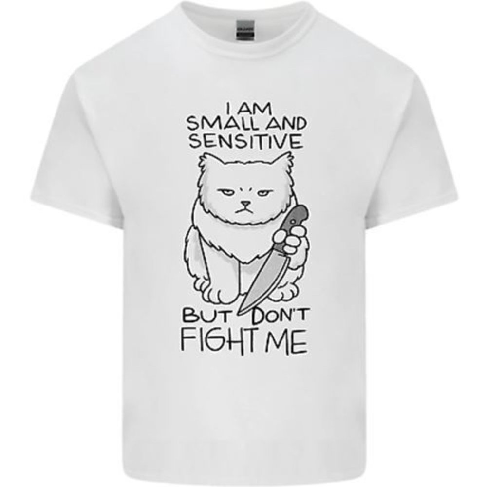 Cat Dont Fight Me Funny Mens Cotton T-Shirt Tee Top